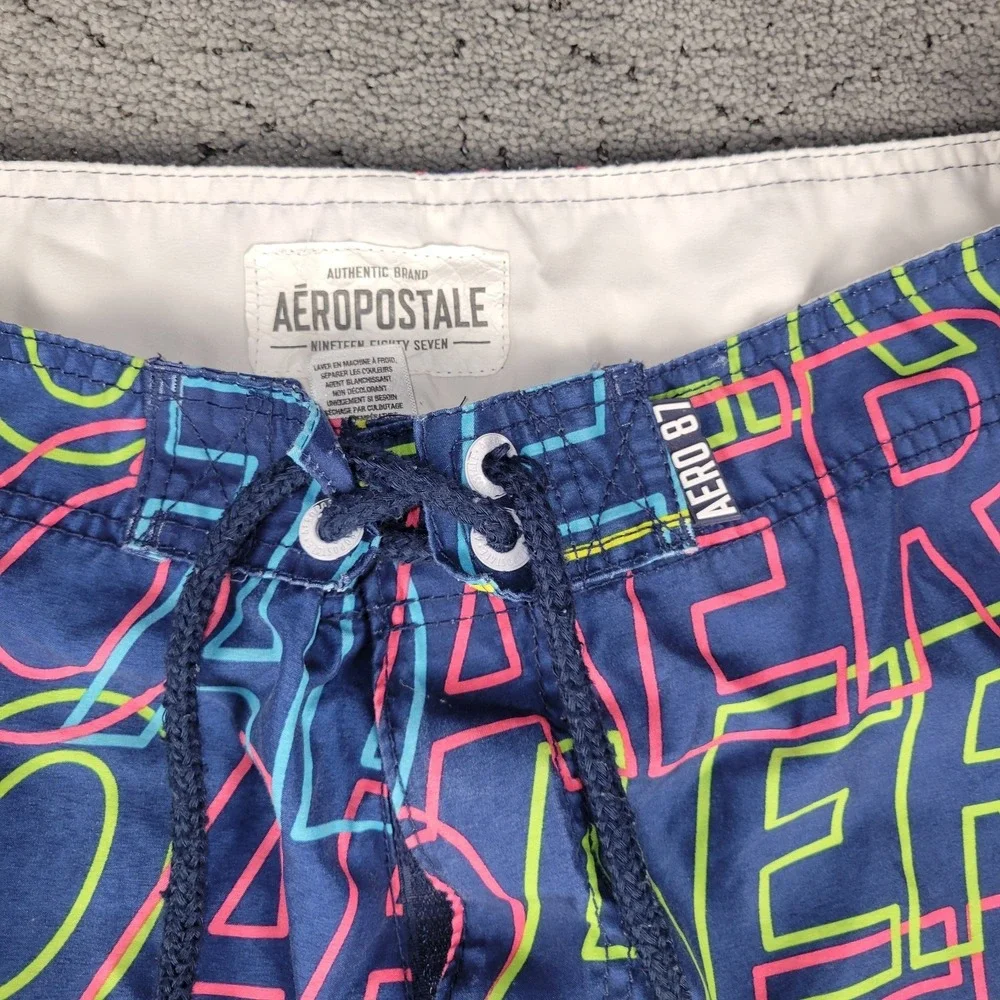 Aeropostale Board Shorts Mens 33 AOP Drawstring Swim Surfing Beach 11